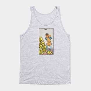 Seven of pentacles tarot card (distressed) Tank Top